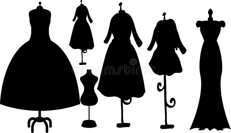 Mannequin Silhouette, Mannequin Silhouette Set, Stock Illustration ...