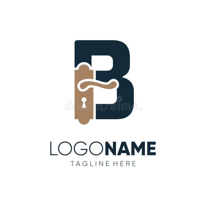 Letter B Door Knop Handles Logo Design Vector Icon Graphic Emblem