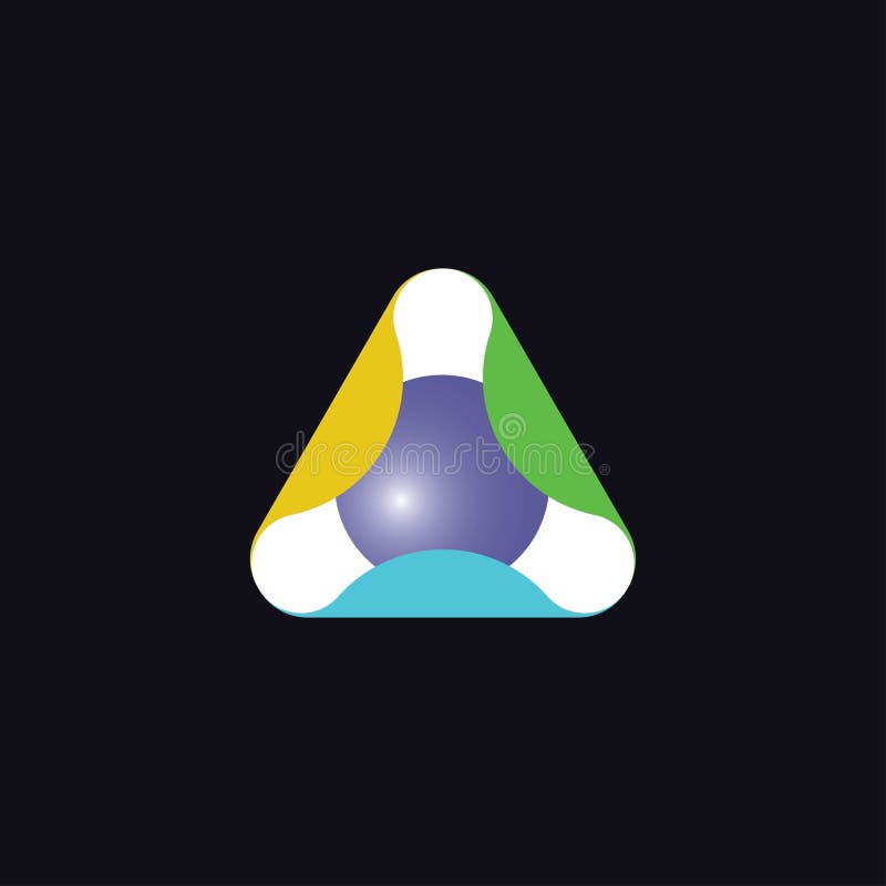 Abstract triangle technology logo stock illustration