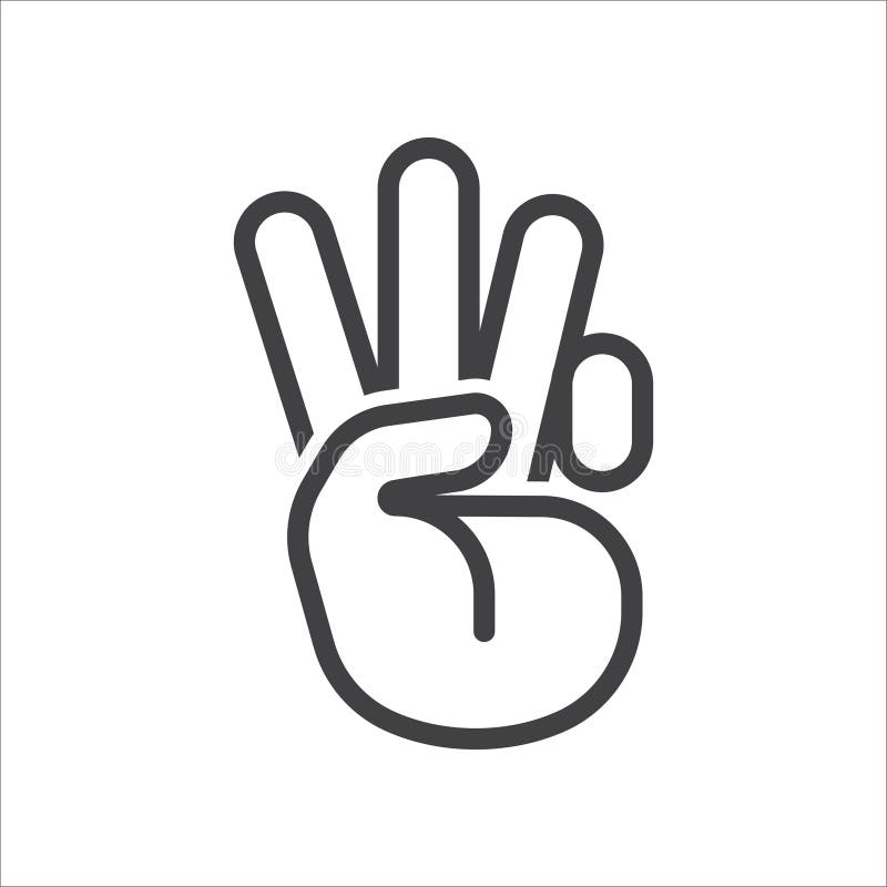 Hand Symbol. Hand Gesture Linear Icon Stock Vector Illustration of