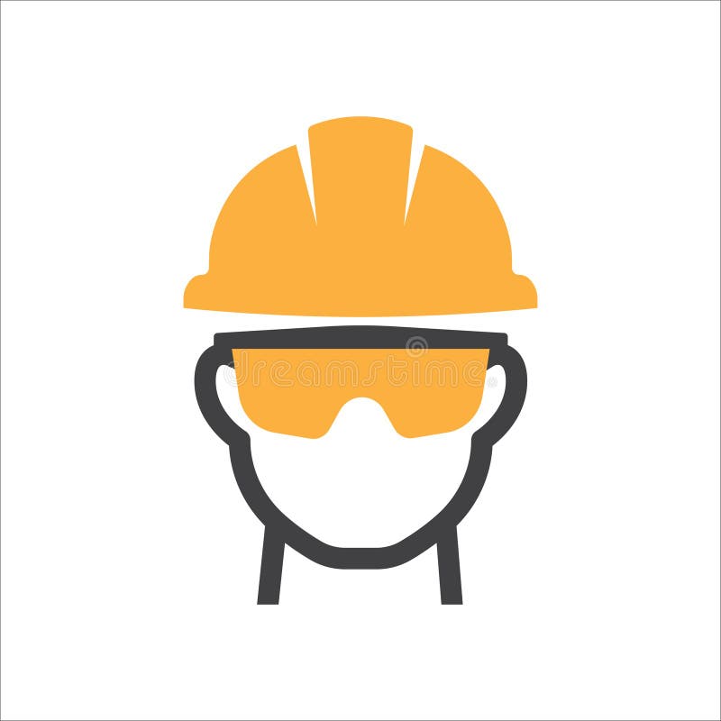 Safety Man Icon. Safety Helmet and Safety Glasses Icon Stock Illustration Illustration of