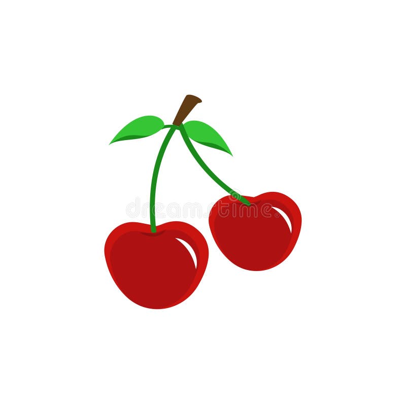 Cherry Cartoon Vector Illustration. Cute Cherry Character Stock Vector
