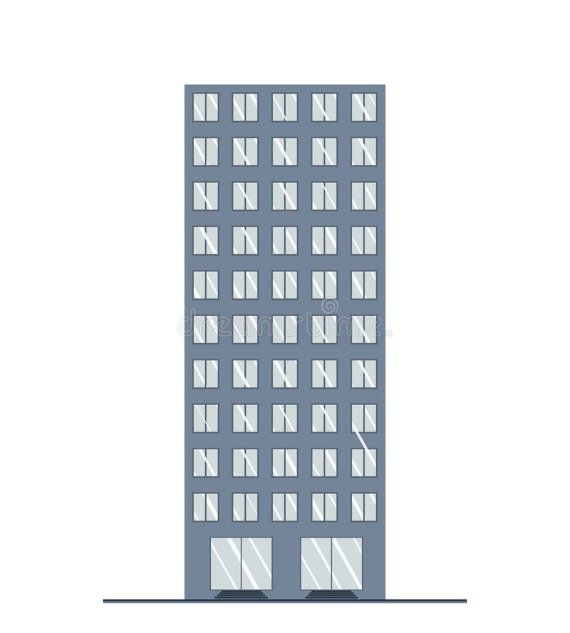 Tower City Building Illustration, Skyscraper Real Estate Habitable