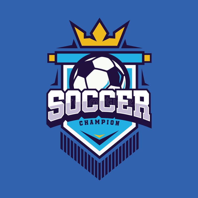 Soccer Blue Color Football Badge Logo Design Templates Sport Team ...