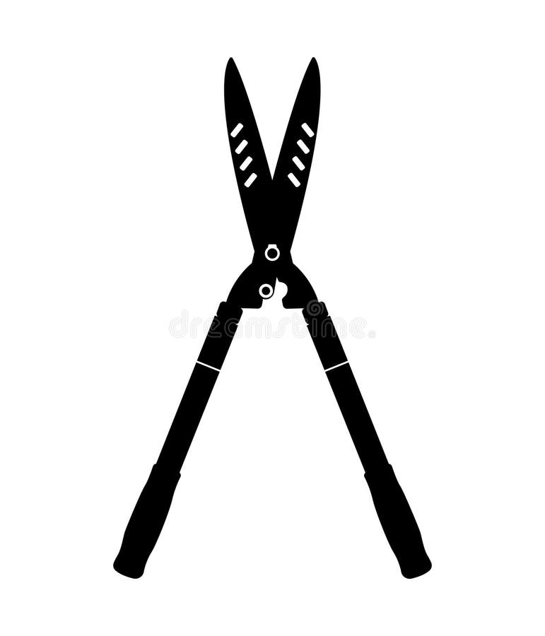 Garden Scissors Silhouette, Hedge Shears Trimmer Garden Tool Stock