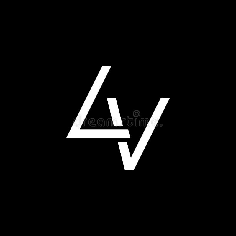 LV logo. L V design. White LV letter. LV letter logo design