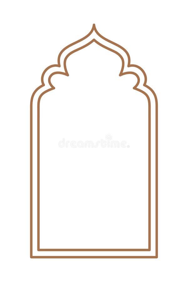 Islamic Oriental Style Islamic Windows and Arches with Modern Boho Design Stock Illustration