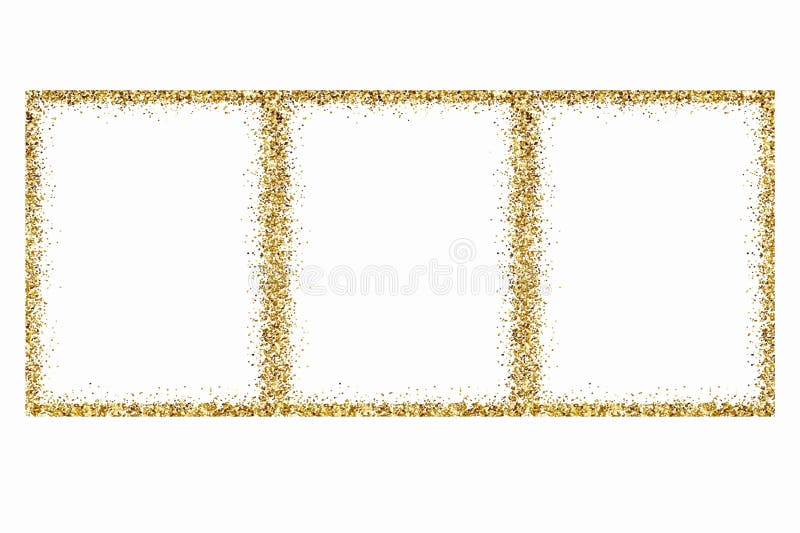 Set of Gold Glitter Frames with Sparkles Stock Vector Illustration of golden, gold 274277010