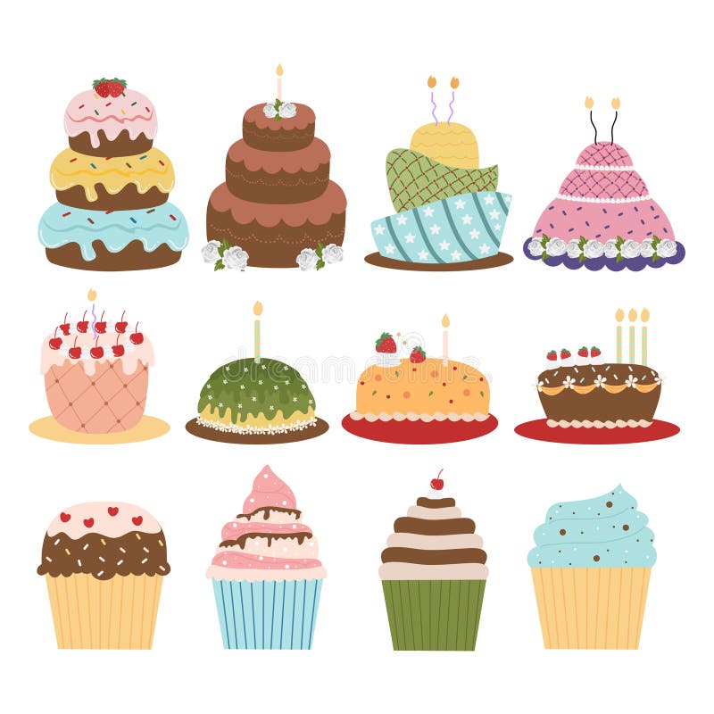 Birthday Cake Cartoon Illustration Stock Vector Illustration of