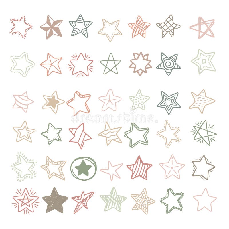 Set Of Hand Drawn Doodle Stars Stock Illustration Illustration Of