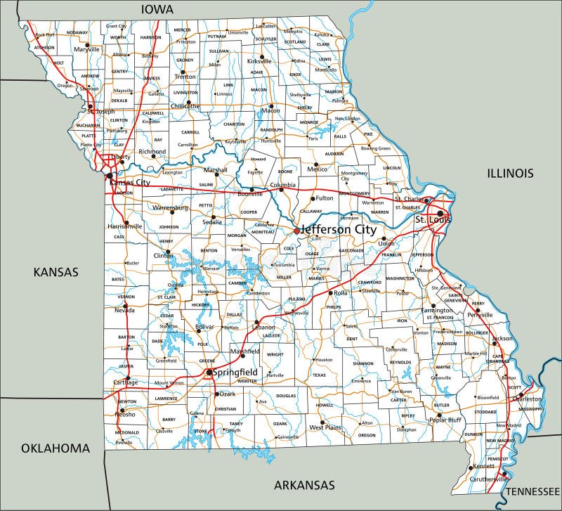 Missouri Topographic Map Stock Illustrations – 267 Missouri Topographic ...