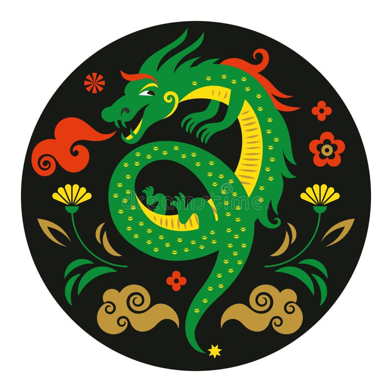 2024 Year of the Dragon, Happy New Year Simple and Cute Japanese Zodiac