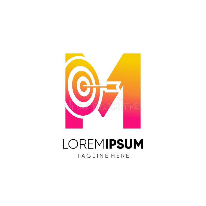 Letter M Target Initial Logo Design Vector Icon Graphic Emblem Illustration Stock Vector