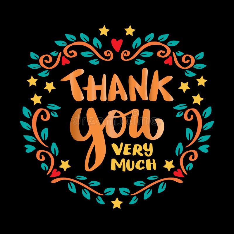 Thank you much, hand lettering. royalty free illustration