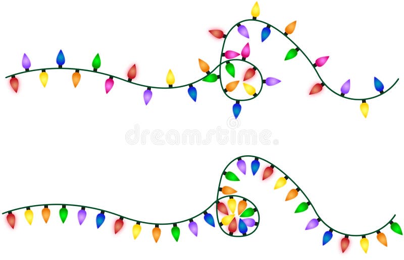 Christmas Lights. Vector Christmas Tree Lights. Colorful Xmas