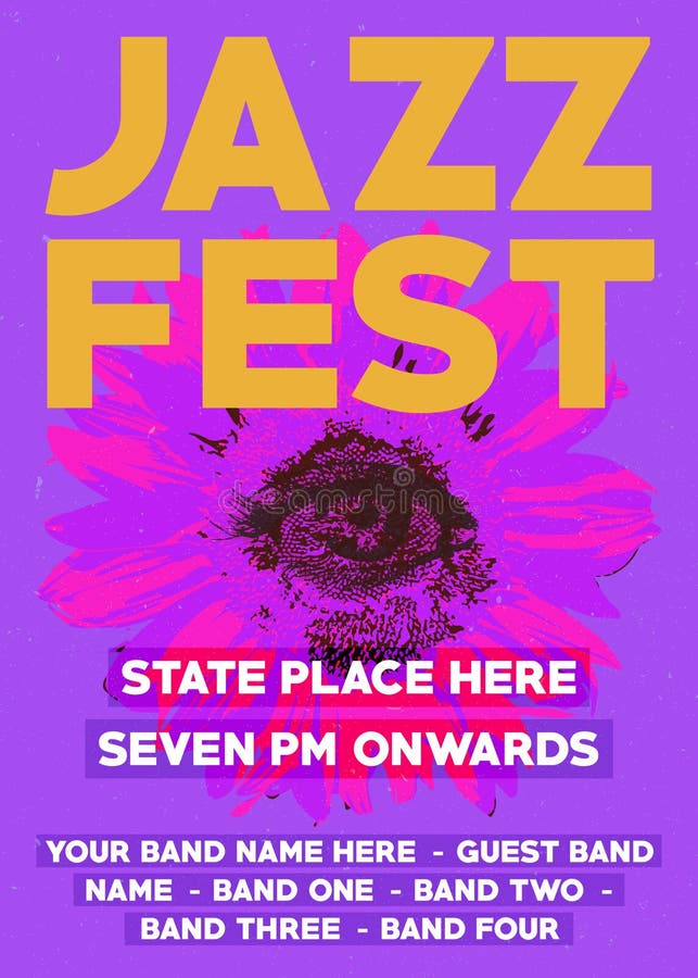 Jazz Music Festival or Fest, Jazz Night Gigs Poster, Brochure or Flyer