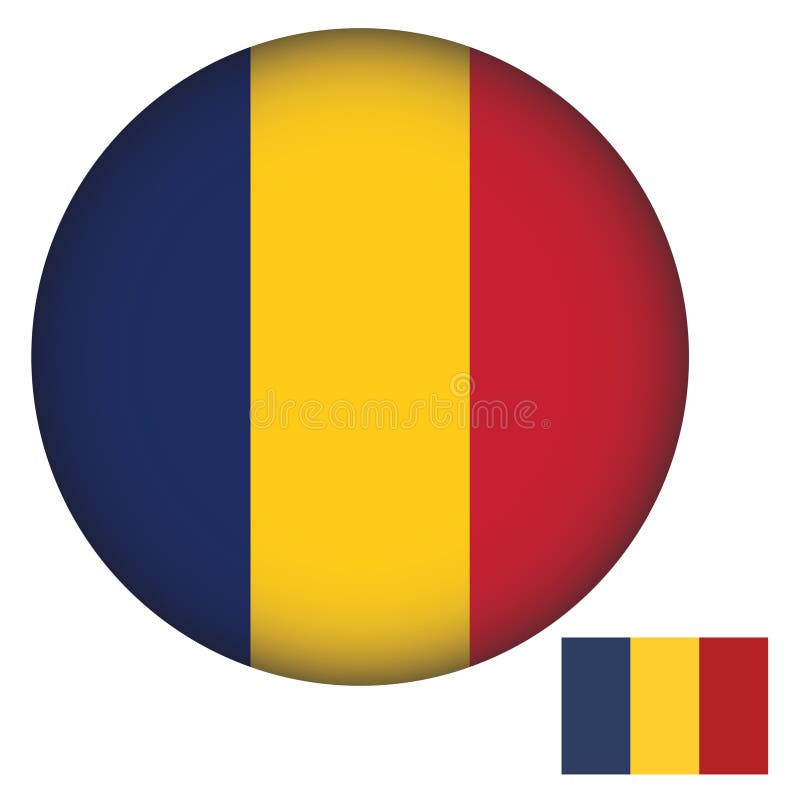 Chad Flag Round Shape Vector. Chad Flag Round Shape illustration Vector