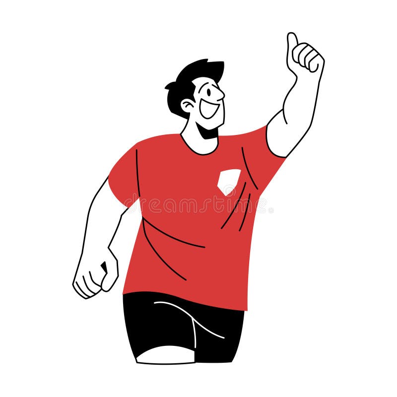 Soccer Player Celebrates Scoring a Goal Vector Cartoon Illustration