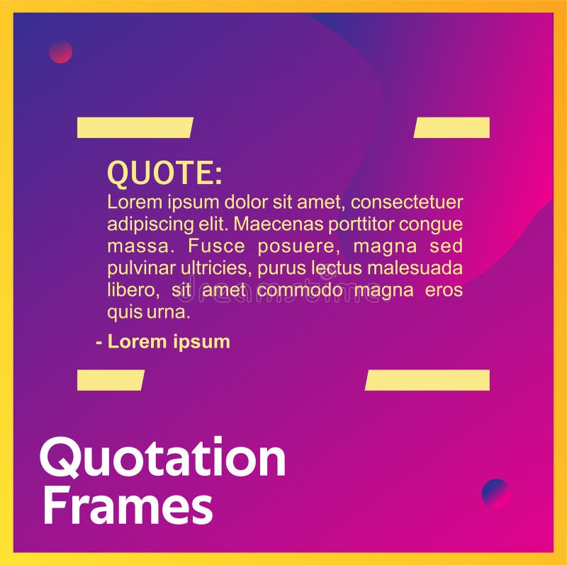 Quotes Frame Template Minimalist Design Stock Vector Illustration of