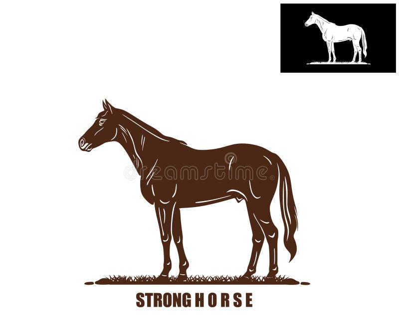 STRONG HORSE STANDING LOGO, Stock Vector Illustration of farm, power 302216717