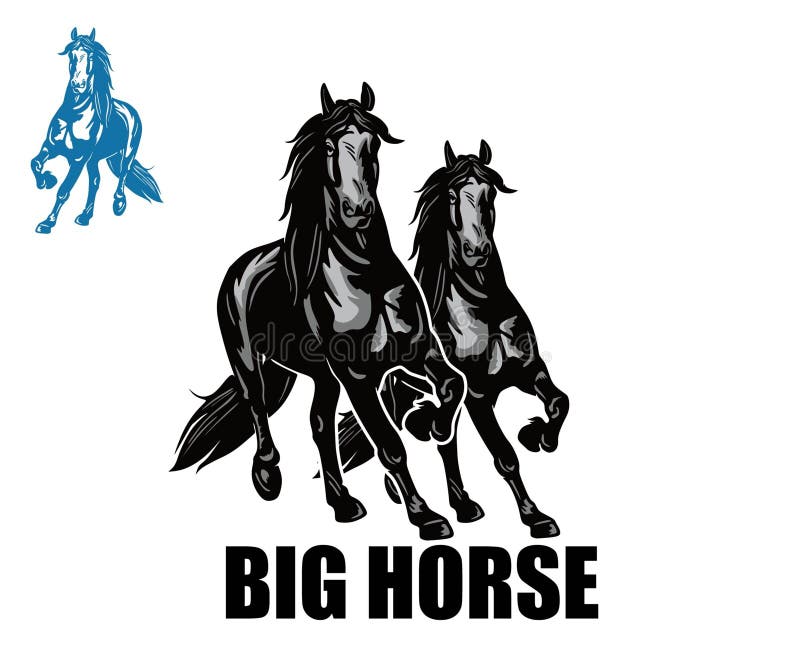 BIG and STRONG HORSE RUNNING Stock Vector Illustration of ridding, label 302295644