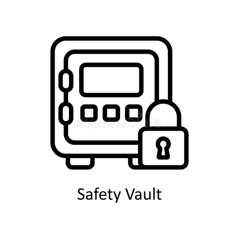 Safety Vault Vector Outline Icon Style Illustration. EPS 10 File Stock ...