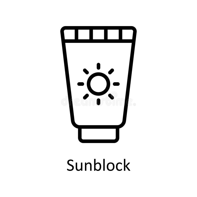 Sunblock Vector Outline Icon Style Illustration. EPS 10 File Stock