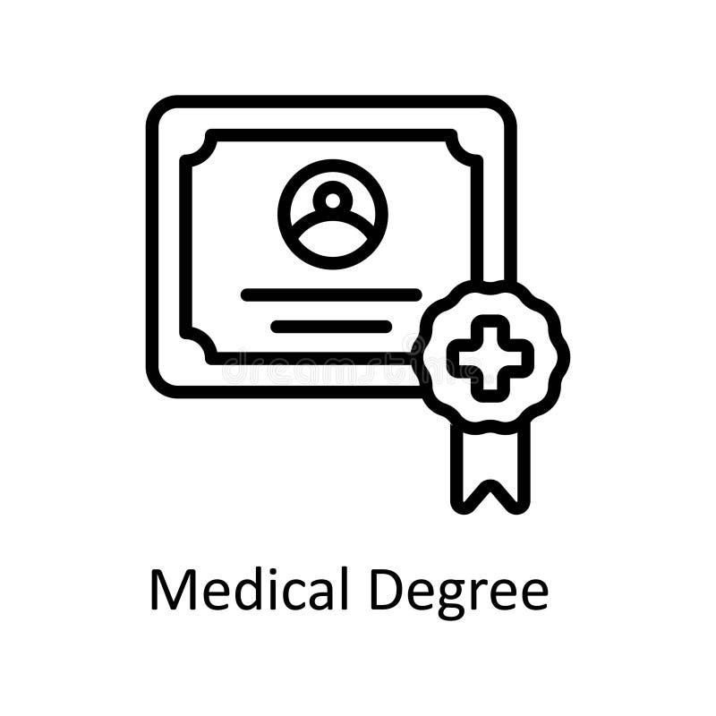 Medical Degree Vector Outline Icon Style Illustration. EPS 10 File