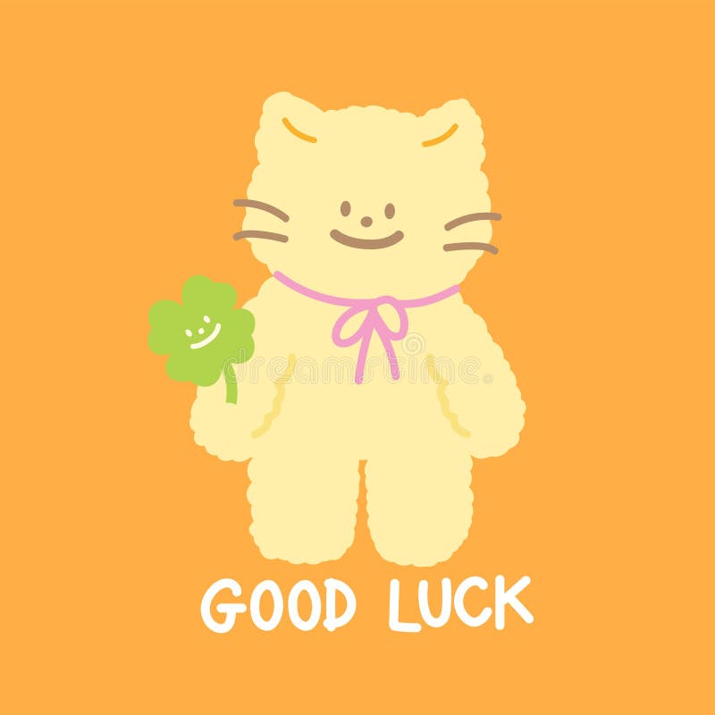 cat-clover-leaf-and-good-luck-letters-for-card-print-happy-chinese