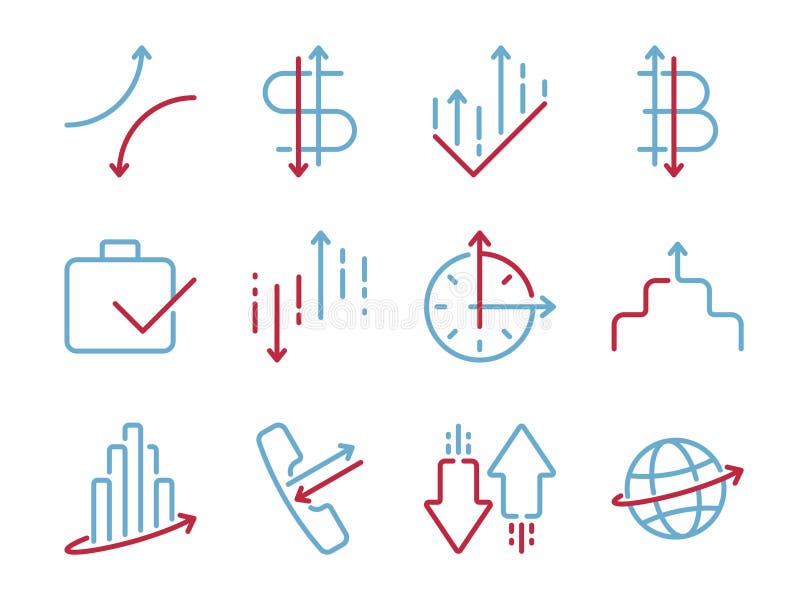 Business. Balance, Growth and Fall, Analysis. Line Icons. Vector File ...