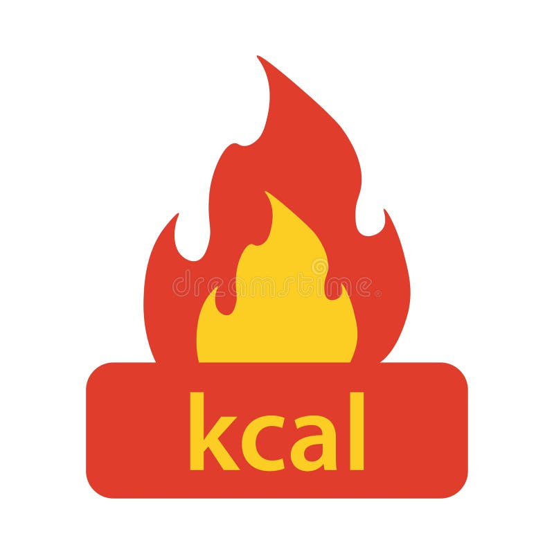 Energy Fat Burn Kcal Fire Icon. Kilocalorie Redorange Logo Vector