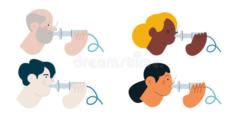 Patients Performing Pulmonary Function Test. Lung Function Test on Patients. Website Banner, Landing Page Design Template. Modern Flat Vector Illustration.