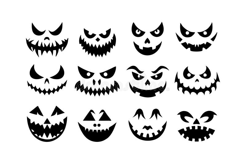 Enhance your Halloween projects with our "Scary Silhouettes of Pumpkin Faces Set - Halloween Vector Illustration in Cartoon Style. " This digital graphic set features a variety of spooky and creepy pumpkin faces, perfect for creating festive decorations, invitations, greeting cards, posters, banners, stickers, and t-shirts. Ideal for both kids and adults, these high-quality, cartoon-style illustrations will add a fun and eerie touch to your Halloween designs. Download now to get into the spooky spirit!