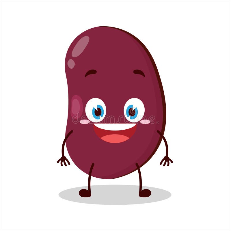 Cute Happy Expression of Red Bean Character Stock Vector - Illustration of grain, seed: 343049686