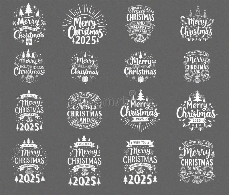 Perfect Christmas T-Shirt Vector Design with Holiday Elements, Happy New Year 2025 Vector Illustration with Christmas Decorations royalty free illustration