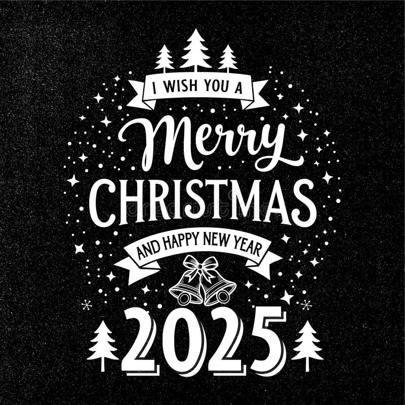 Perfect Christmas T-Shirt Vector Design with Holiday Elements, Happy New Year 2025 Vector Illustration with Christmas Decorations royalty free illustration
