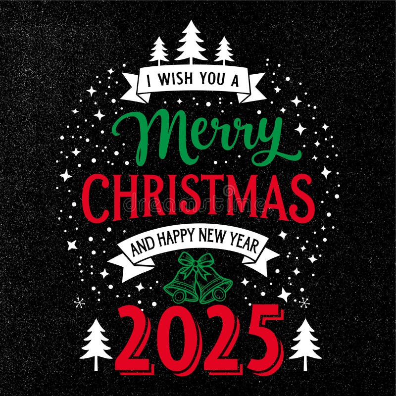 Perfect Christmas T-Shirt Vector Design with Holiday Elements, Happy New Year 2025 Vector Illustration with Christmas Decorations vector illustration