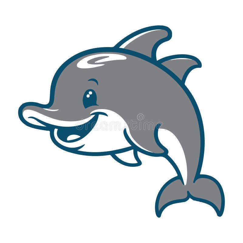 A charming and playful dolphin silhouette vector image, perfect for a kids\' t-shirt design royalty free illustration