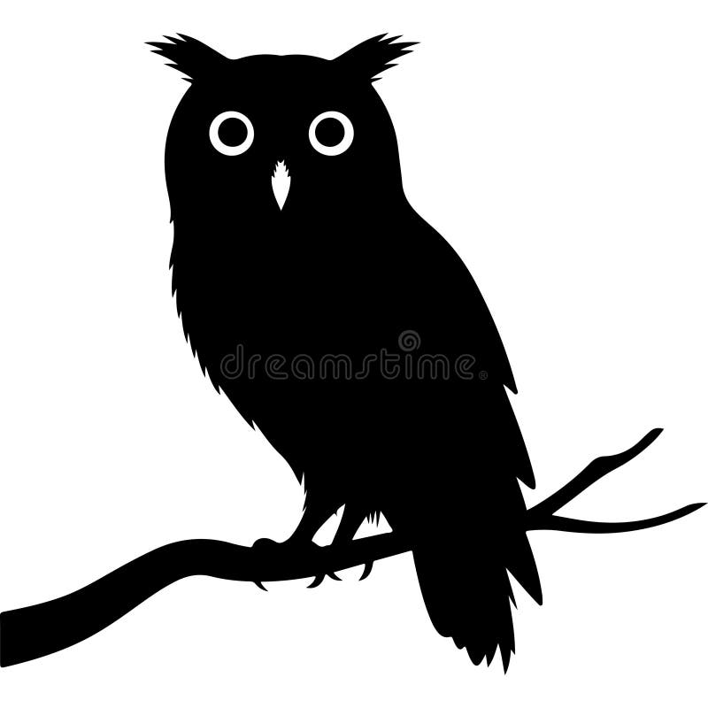 Owl silhouette icon vector on white background. A minimalistic graphic representation of an owl, designed as a solid black or monochromatic silhouette. It features distinct owl characteristics, such as large round eyes, pointed ears, and a sharp beak, often used in logos, apps, or designs symbolizing wisdom, mystery, or night themes.