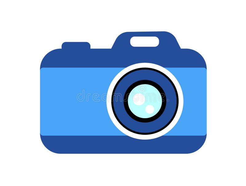 Vintage blue camera. Vector flat illustration. royalty free illustration