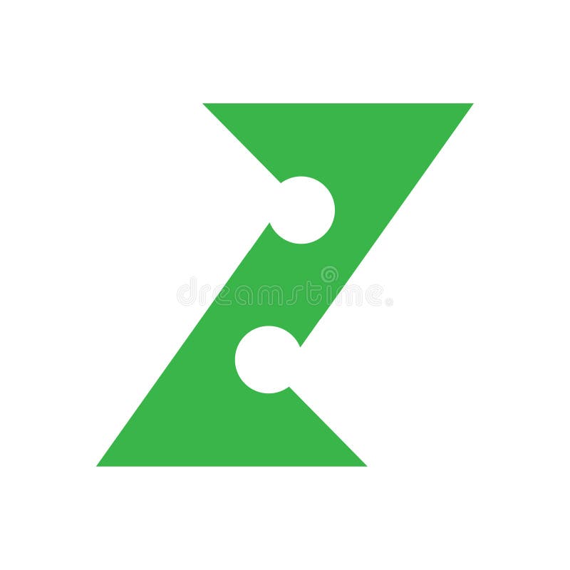 Abstract Initial Letter Z Logo with green color. stock illustration