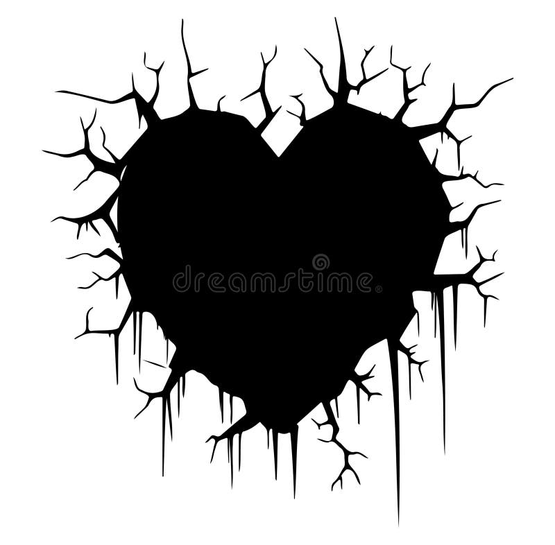 Heart-shaped Silhouette with Jagged Stock Vector - Illustration of
