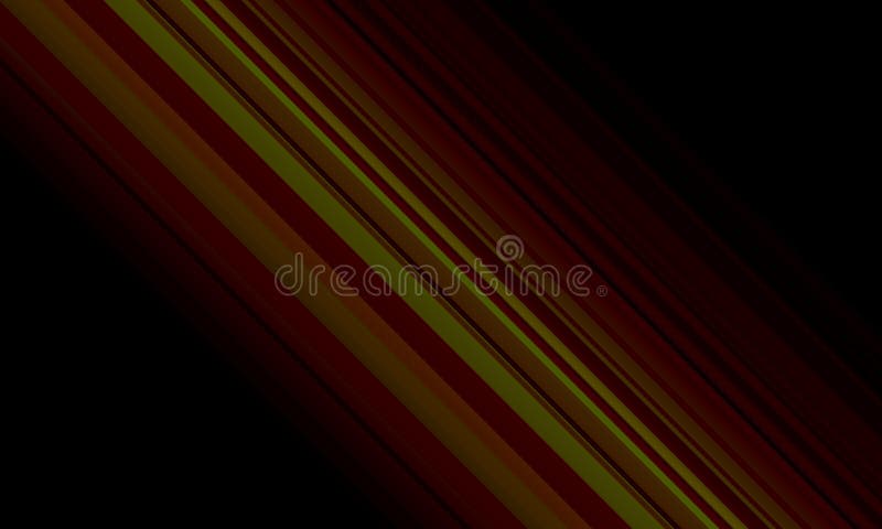 Abstract diagonal light red and yellow stripe lines on black background. stock illustration