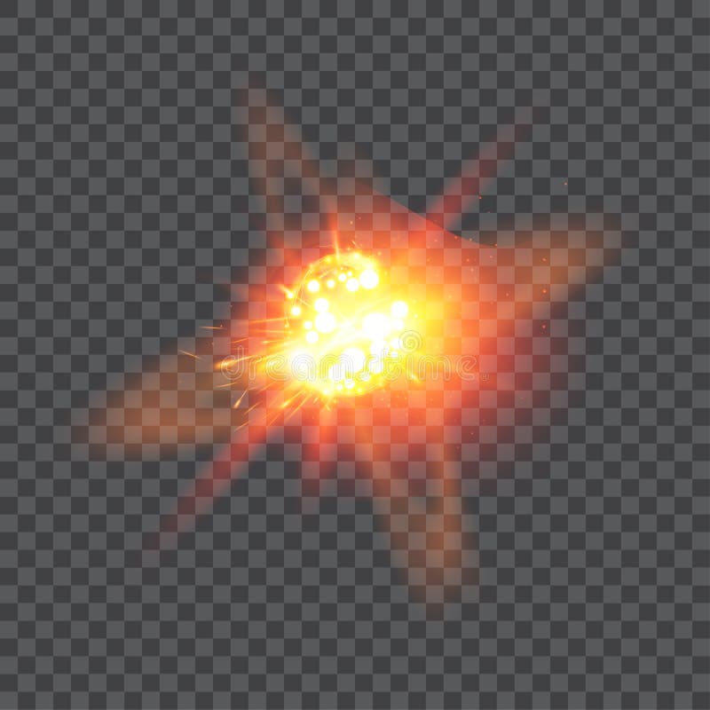 Bright explosion effect with radiant orange and yellow hues, emanating from a central point vector illustration