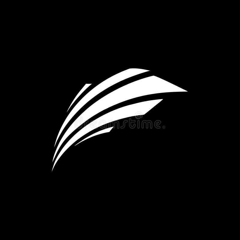 Abstract white swoosh on black background