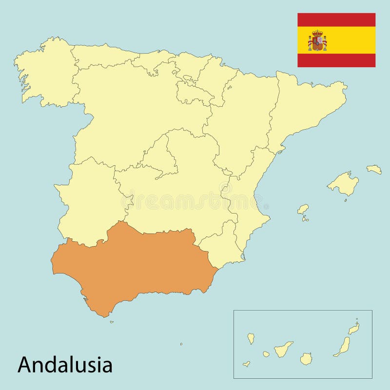 Andalusia, spain map stock illustration. Illustration of world - 265879332