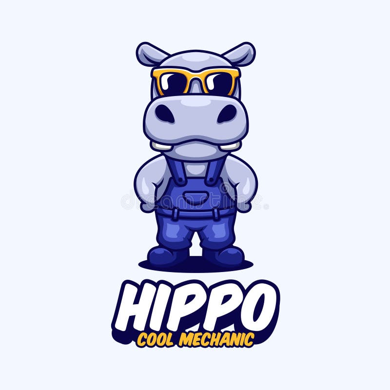 hipopótamo en moto Stock Illustration