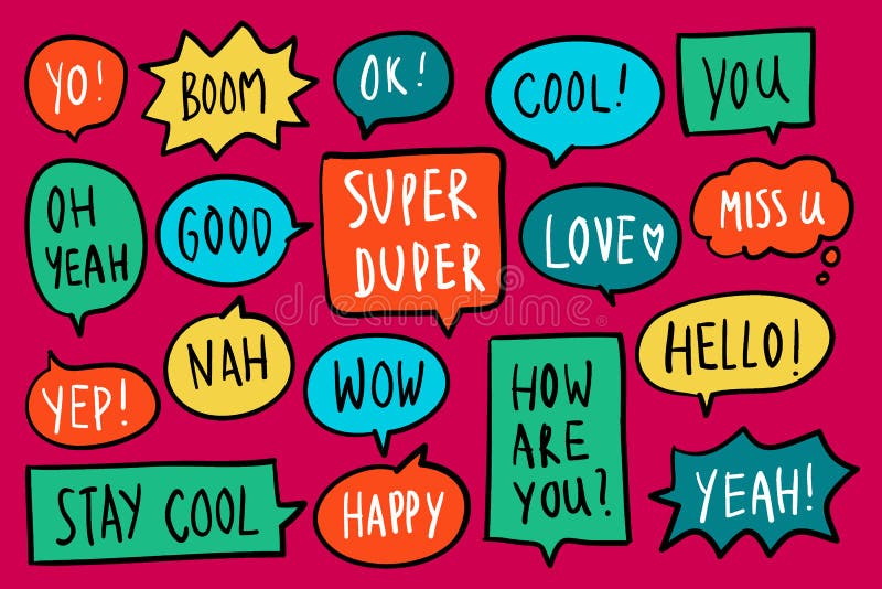 Collection of colorful speech bubbles vector