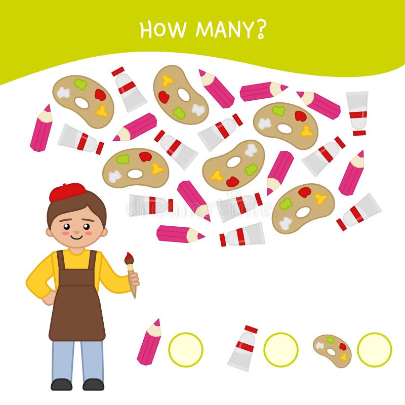 Numbers Game Children Pencil Stock Illustrations 200 Numbers Game