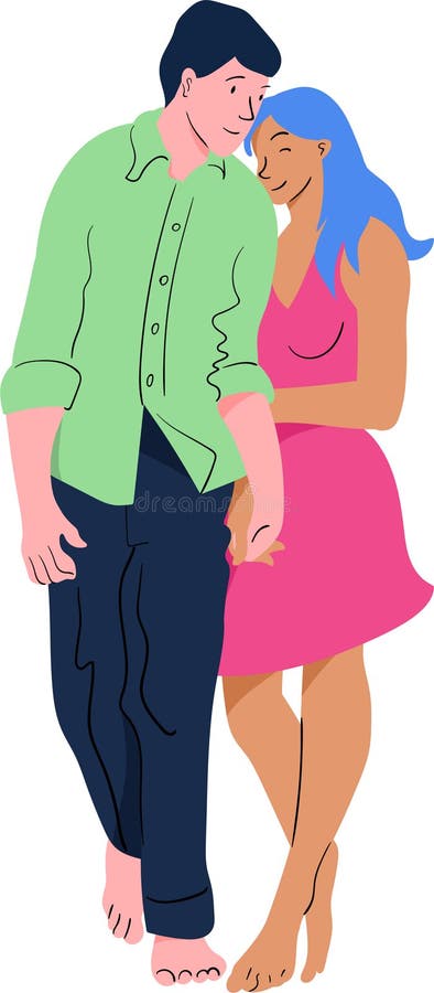 Lovers Cartoon Stock Vector Illustration Of Couple Cuddle 9840320